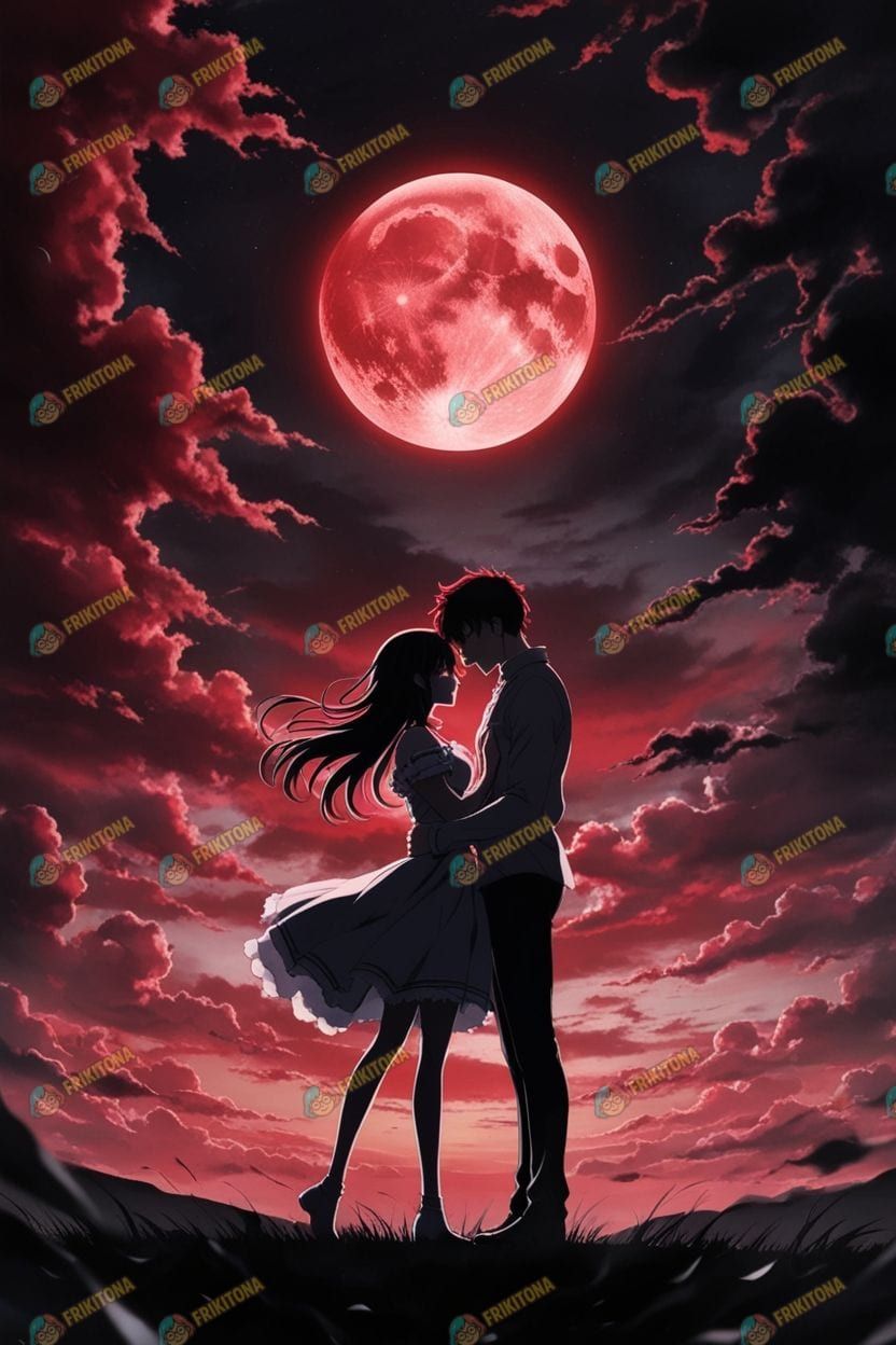 Diamond Painting: Siluetas bajo Luna Roja